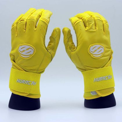 Yellow-Long Cuff-Batting Gloves 